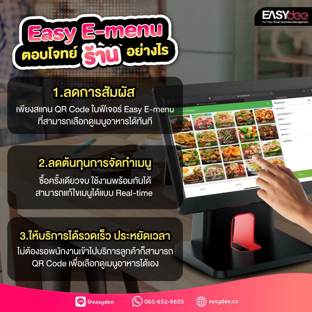 ลดการสัมผัส ประหยัดเวลา ตอบโจทย์ร้านอาหารยุคใหม่ด้วย Easy E-Menu – Easydee  ระบบจัดการธุรกิจและอุปกรณ์ครบวงจร